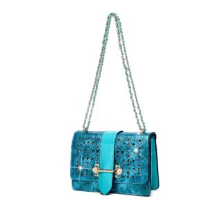Turquoise Blue Sparkle of Hearts Clutch